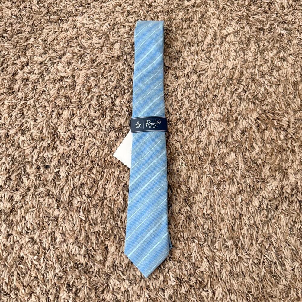 Penguin blue and white striped